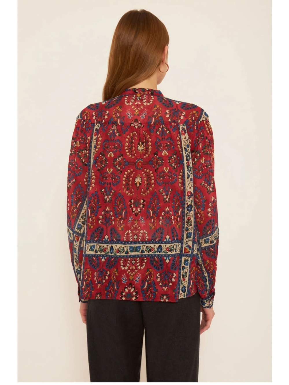 Antik Batik Tamir Embroidered Cotton Crepe Blouse - Picture 2 of 12